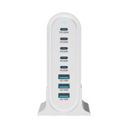 YMX-968 268W 5Type-C, 3USB 8-Ports Desktop Fast Charger, Plug Type:EU Plug(White)