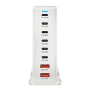 YMX-986 286W 6 Type-C, 2 USB 8-Ports Desktop Fast Charger, Plug Type:UK Plug(White)