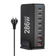 YMX-986 286W 6 Type-C, 2 USB 8-Ports Desktop Fast Charger, Plug Type:AU Plug(Black) - Multifunction Charger by PMC TechLife | Online Shopping South Africa | PMC TechLife | Buy Now Pay Later Mobicred