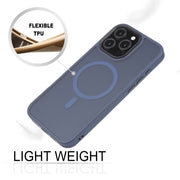 For iPhone 16 Pro Max GEBEI Skin Feel MagSafe Magnetic Phone Case(Blue)