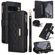 For Google Pixel 8 Pro Crossbody Zipper Wallet Rhombus Leather Phone Case(Black) - Google Cases by PMC TechLife | Online Shopping South Africa | PMC TechLife | Buy Now Pay Later Mobicred