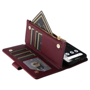 For Google Pixel 7 Crossbody Zipper Wallet Rhombus Leather Phone Case(Wine Red)