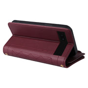 For Google Pixel 7a Crossbody Zipper Wallet Rhombus Leather Phone Case(Wine Red)
