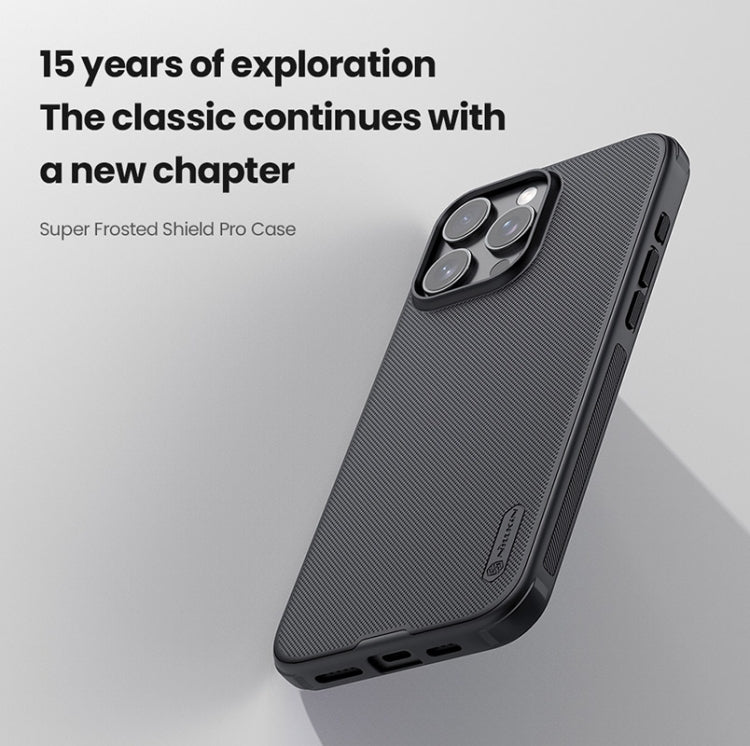 For iPhone 16 Pro Max NILLKIN Frosted Shield Pro PC + TPU Phone Case(Black)