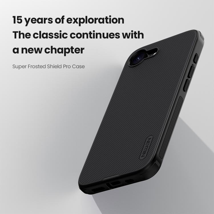 For iPhone 16e NILLKIN Frosted Shield Pro PC + TPU Phone Case(Black)