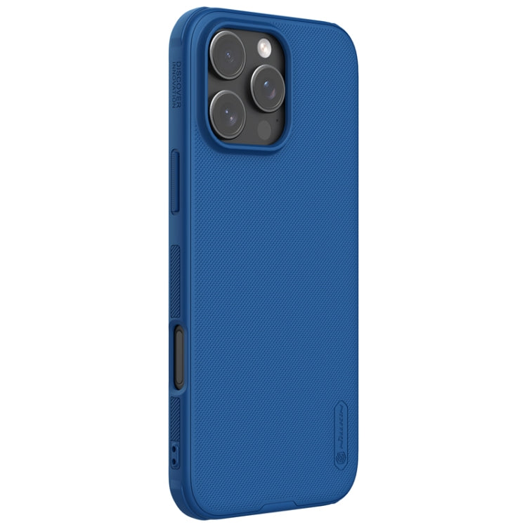For iPhone 16 Pro Max NILLKIN Frosted Shield Pro Magnetic Magsafe Phone Case(Blue)
