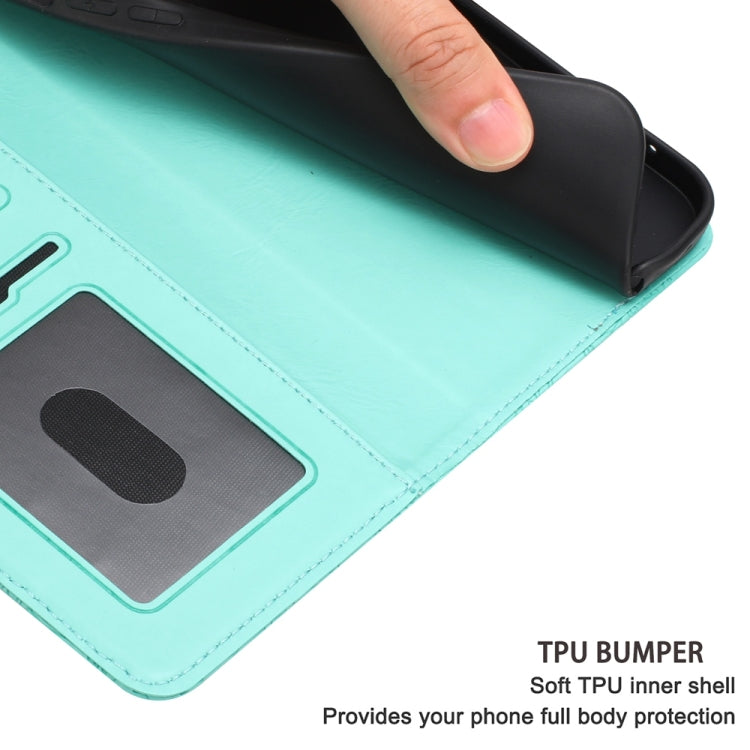 For iPhone 16e Floral Embossed Pattern Leather Phone Case(Light Green)