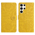 For Samsung Galaxy S25 Ultra 5G Floral Embossed Pattern Leather Phone Case(Yellow) - Galaxy S25 Ultra 5G Cases by PMC Jewellery | Online Shopping South Africa | PMC Jewellery | Buy Now Pay Later Mobicred