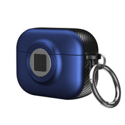For AirPods 3 Camera Series PC + TPU Headset Shockproof Carbon Fibre Case(Blue)