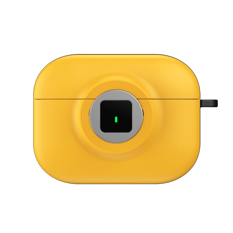 For AirPods 3 Camera Series PC + TPU Headset Shockproof Carbon Fibre Case(Yellow)