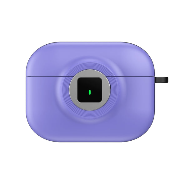 For AirPods 3 Camera Series PC + TPU Headset Shockproof Carbon Fibre Case(Purple)