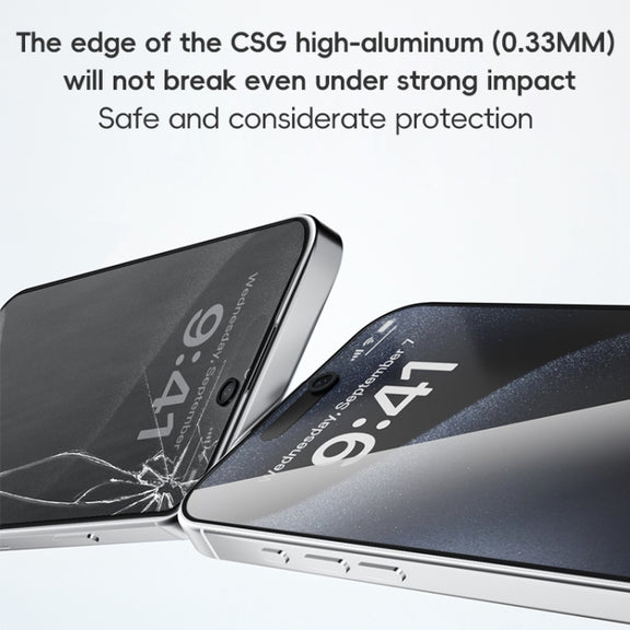 For iPhone 16 Pro Max ZGA 0.33mm 2.5D Anti-static Privacy Tempered Glass Film