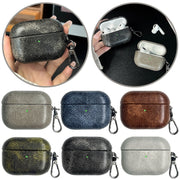 For AirPods 4 Retro Oil Leather Bluetooth Earphones Protective Case(Army Green)
