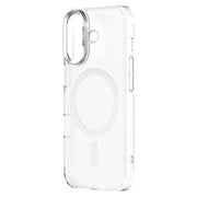 For iPhone 16 ZGA Magsafe Clear PC Tempered Glass Phone Case(Frosted White)