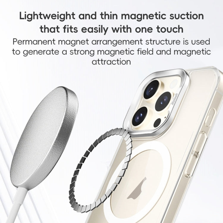 For iPhone 16 Pro Max ZGA Magsafe Clear PC Tempered Glass Phone Case(Frosted White)