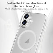 For iPhone 16 Pro Max ZGA Magsafe Clear PC Tempered Glass Phone Case(Frosted White)