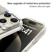 For iPhone 16 Pro Max ZGA Magsafe Clear PC Tempered Glass Phone Case(Frosted White)
