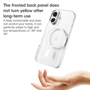 For iPhone 16 Pro ZGA Magsafe Clear PC Tempered Glass Phone Case(Frosted White)