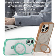 For iPhone 16 Plus ZGA Magsafe Holder PC Hybrid TPU Phone Case(Blue)