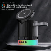 H61 15W 4 in 1 Multifunctional Foldable Wireless Charger Bluetooth Speaker(White)