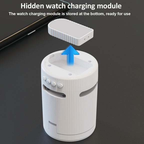H61 15W 4 in 1 Multifunctional Foldable Wireless Charger Bluetooth Speaker(White)