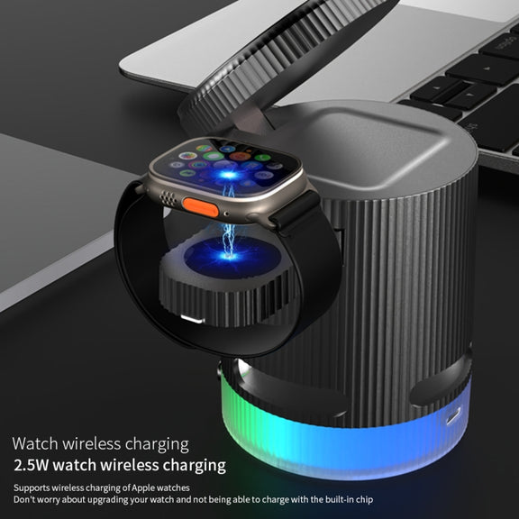 H61 15W 4 in 1 Multifunctional Foldable Wireless Charger Bluetooth Speaker(White)