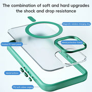 For iPhone 16 ZGA Magsafe Frosted PC Hybrid TPU Phone Case(Pink)