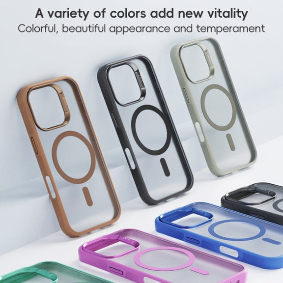 For iPhone 16 Plus ZGA Magsafe Frosted PC Hybrid TPU Phone Case(Pink)