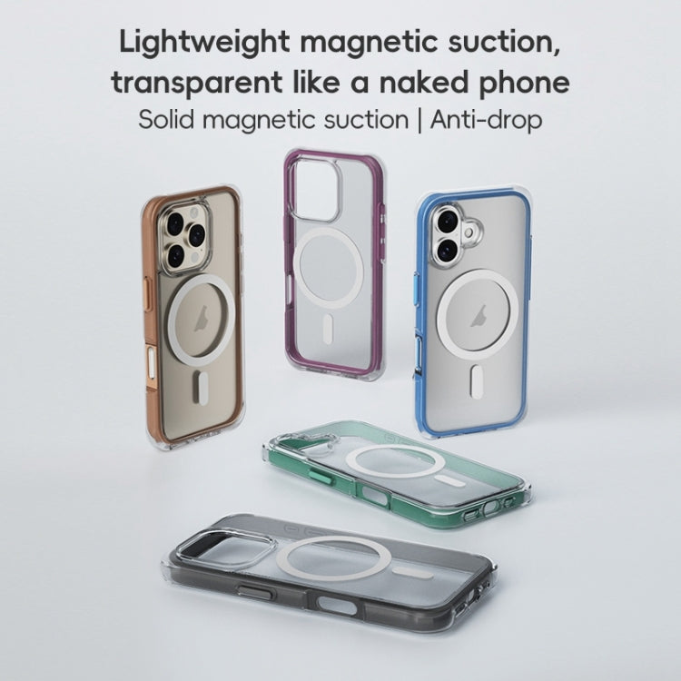 For iPhone 16 Pro Max ZGA Colorful Airbag Magsafe PC Hybrid TPU Phone Case(Grey)