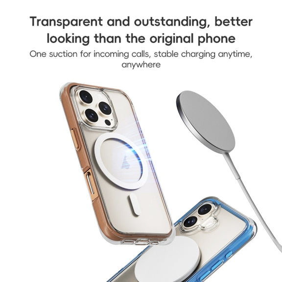 For iPhone 16 Pro Max ZGA Colorful Airbag Magsafe PC Hybrid TPU Phone Case(Grey)
