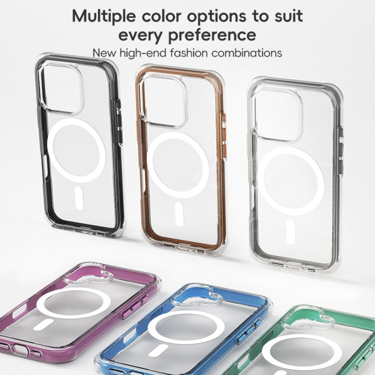 For iPhone 16 Pro Max ZGA Colorful Airbag Magsafe PC Hybrid TPU Phone Case(Grey)