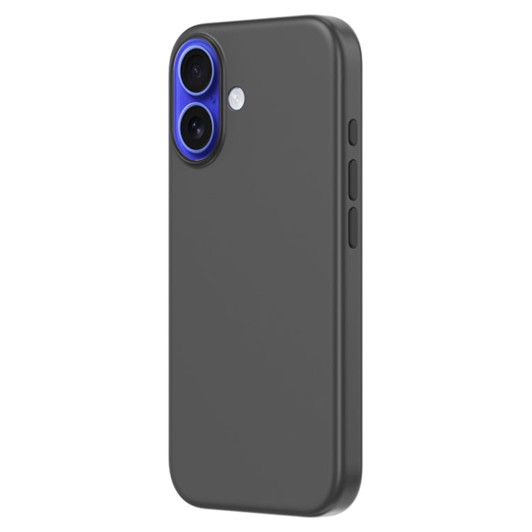 For iPhone 16 ZGA Colorful Liquid Silicone Magsafe Phone Case(Black)