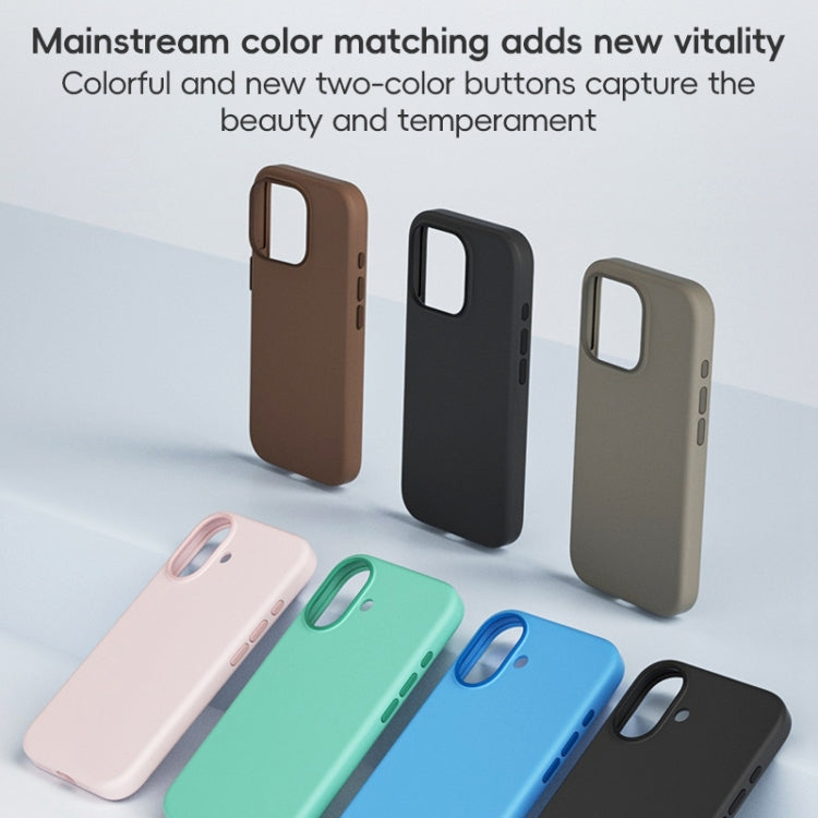 For iPhone 16 ZGA Colorful Liquid Silicone Magsafe Phone Case(Green)
