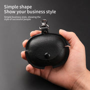 For Realme Buds Air 5 Pro Leather Earphone Protective Case with Hook(Dark Brown)