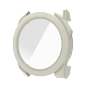 For Garmin Fenix 8 AMOLED 43mm Tempered Glass Film Integrated PC Watch Protective Case(Ivory White)