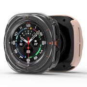 For Samsung Galaxy Watch Ultra 47mm Tempered Glass Film Integrated PC Watch Protective Case(Ivory White)