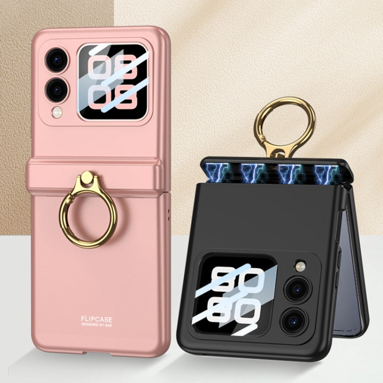 For Huawei nova Flip GKK Integrated Magnetic Hinged Flip Case with Ring Holder(Black)