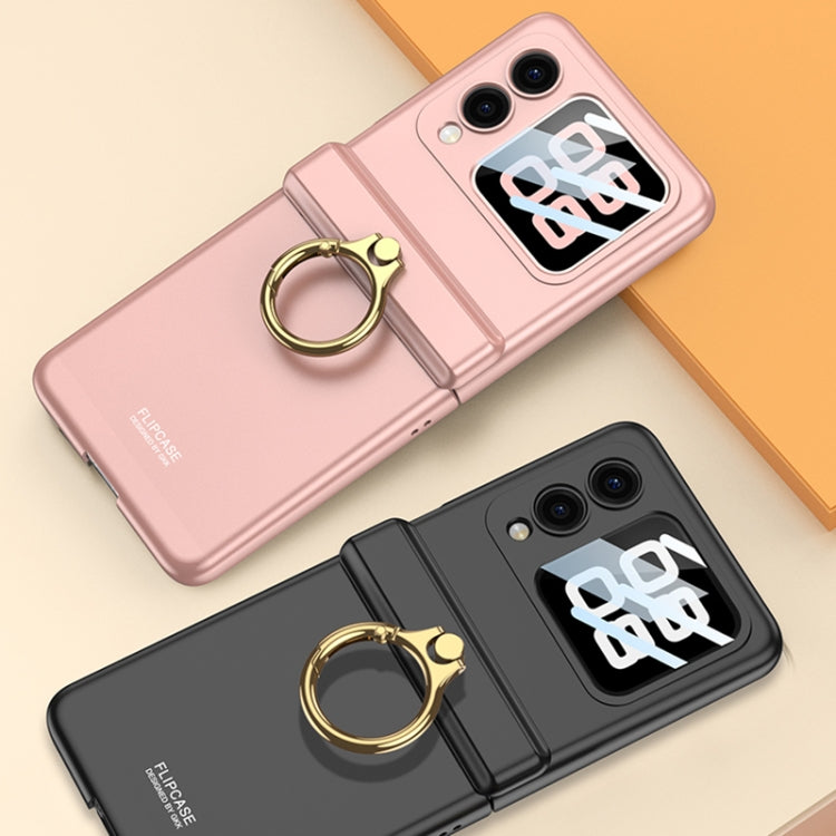 For Huawei nova Flip GKK Integrated Magnetic Hinged Flip Case with Ring Holder(Black)