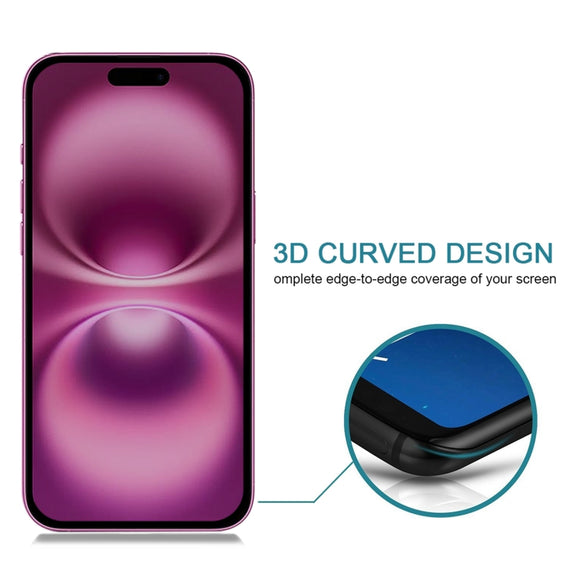 For iPhone 16 Plus 25pcs Full Cover Anti-spy Silk Screen Tempered Glass Film