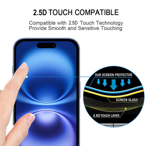 For iPhone 16 Full Glue Screen Tempered Glass Film