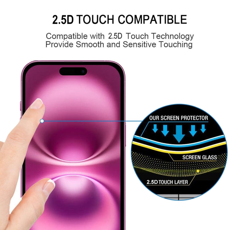 For iPhone 16 Plus Full Glue Screen Tempered Glass Film