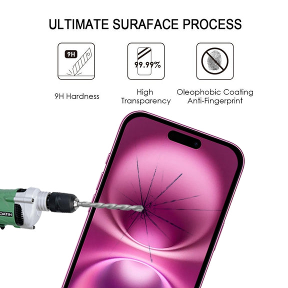 For iPhone 16 Plus Full Glue Screen Tempered Glass Film