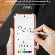 For Samsung Galaxy Z Flip6 / Flip7 FE GKK Airbag Protective Phone Case with Ring & Pen(Transparent)