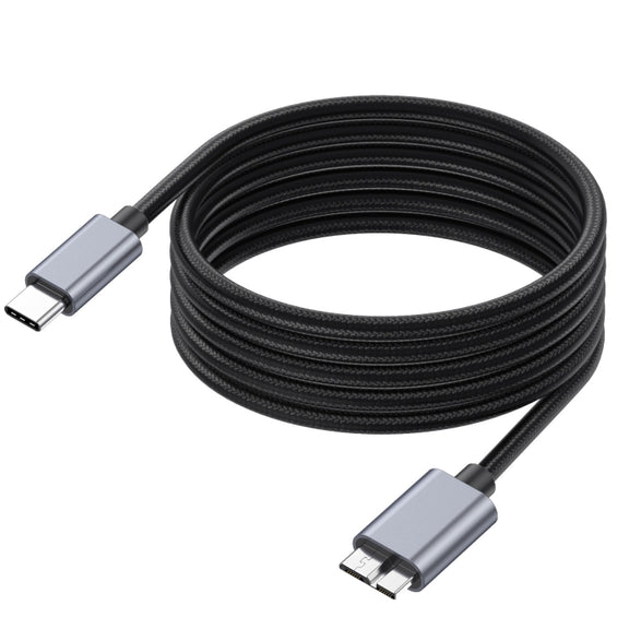 10Gbps USB-C / Type-C 3.1 to Micro B Mobile Hard Disk Adapter Cable, Length:3m