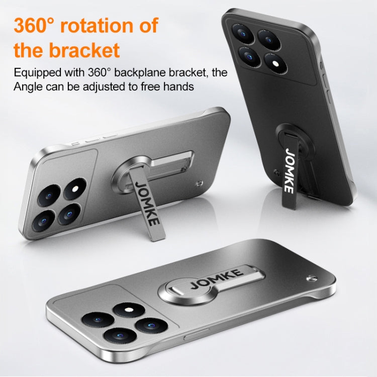 For Redmi K70 Pro Baking Varnish 360 Rotate Holder No Frame PC Phone Case(Blue)