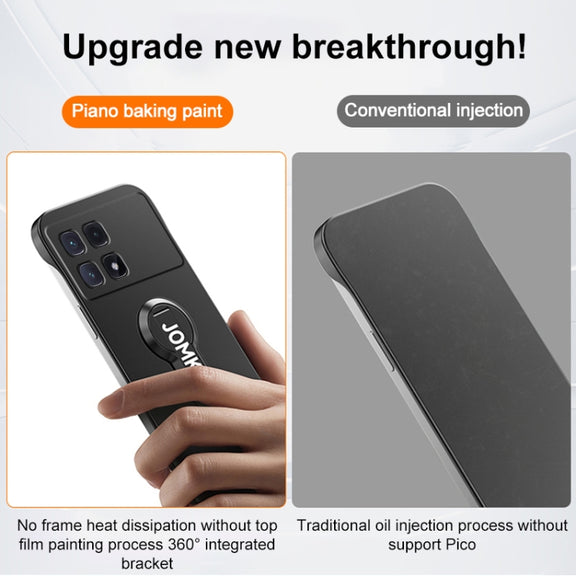 For Redmi K70 Ultra Baking Varnish 360 Rotate Holder No Frame PC Phone Case(Black)