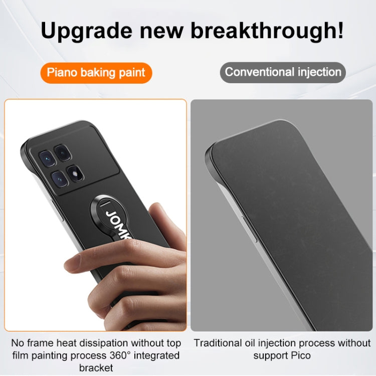 For Redmi K70 Ultra Baking Varnish 360 Rotate Holder No Frame PC Phone Case(Black)