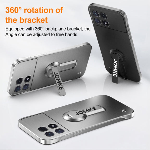 For Redmi K70 Ultra Baking Varnish 360 Rotate Holder No Frame PC Phone Case(Silver)