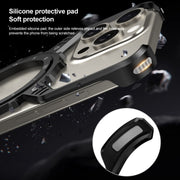 For iPhone 16 Pro Mechanical Gear MagSafe Holder Borderless Metal Phone Case(Black)