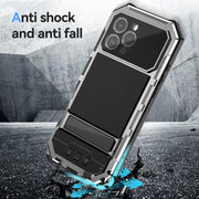 For iPhone 16 Pro Max R-JUST Life Water-resistant Dustproof Shockproof Holder Phone Case(Silver)
